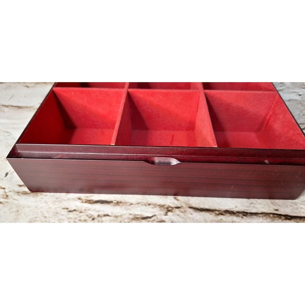 Lovely & Exquisite Cherry wood box for Bentley's Finest Tea‎ removable dividers